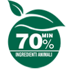 70% minimo ingredienti animali