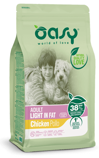 cibo secco per cani oasy | adult light in fat pollo