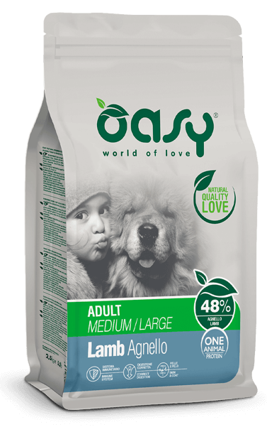 Cibo secco monoproteico Oasy per cani adulti taglia media/grande gusto agnello