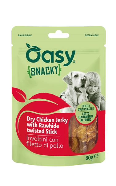 Snacky - Involtini con filetto di pollo - Snack per cani oasy