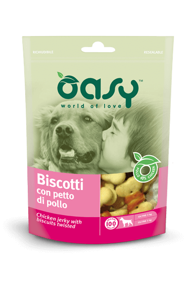 biscotti con petto di pollo - snack per cani oasy