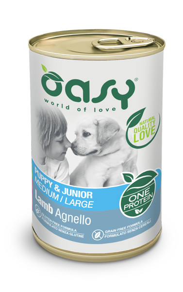 cibo umido per cani cuccioli one protein medium/large agnello