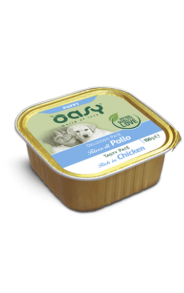 delizioso paté puppy cibo umido per cani Oasy