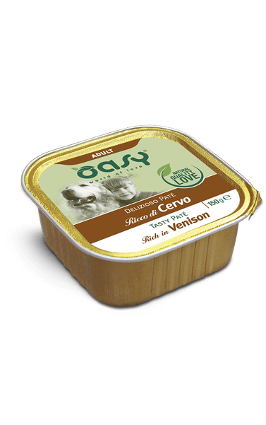 Delizioso paté ricco di Cervo - Cibo umido per cani Oasy