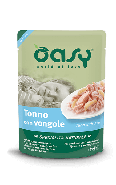 tonno con vongole umido per gatti oasy