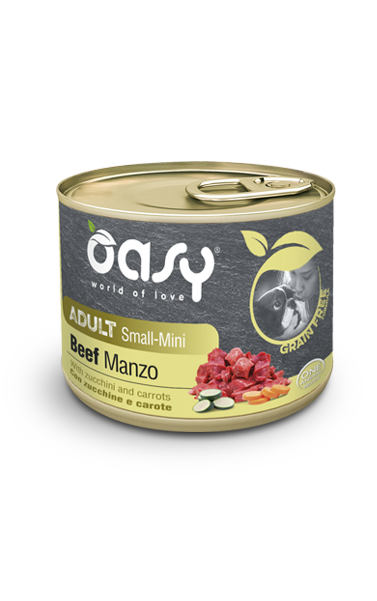 cibo umido per cani adulti grain free manzo oasy