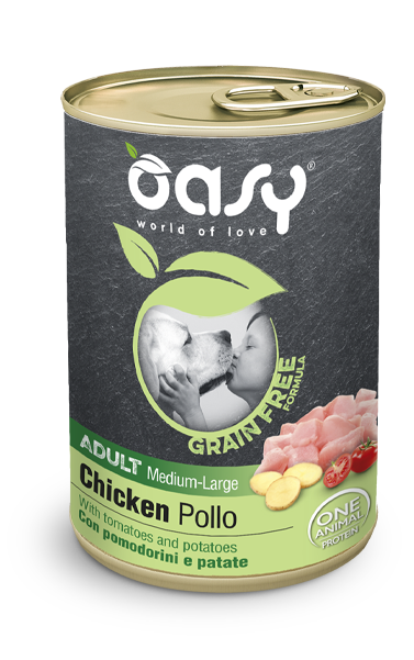 cibo umido per cani adulti grain free pollo oasy