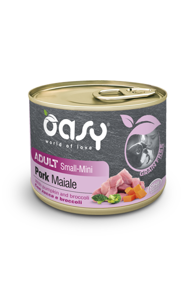 cibo umido per cani adulti grain free maiale oasy 200gr