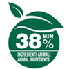 38% gyvulinės kilmės ingredientų