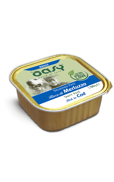 Delizioso Paté ricco di Merluzzo | Oasy - Cibo umido per cani