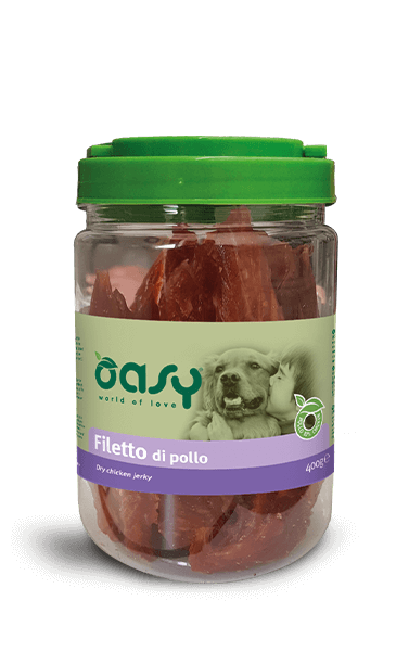 filetto di pollo - snack per cani oasy in barattolo