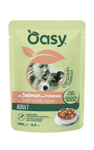 Oasy Original Formula straccetti in salsa adulto con salmone e patate