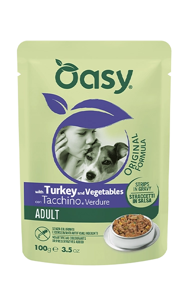 Oasy Original Formula straccetti in salsa adulto con tacchino e verdure