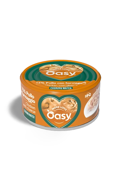Oasy More Love - Umidi naturali complementari per gatti - Pollo con Formaggio