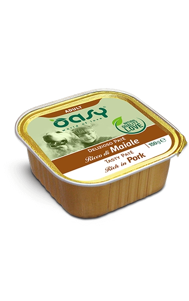 Delizioso paté ricco di maiale - Cibo umido per cani Oasy