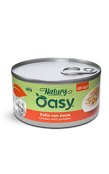 Oasy Natury Soft Jelly - Pollo con zucca - Cibo umido naturale per gatti