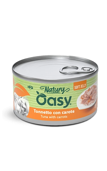 Oasy Natury Soft Jelly - Tonnetto con carote - Cibo umido naturale per gatti