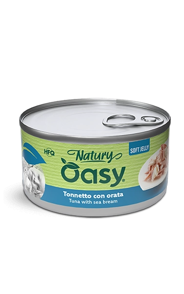 Oasy Natury Soft Jelly - Tonnetto con orata - Cibo umido naturale per gatti