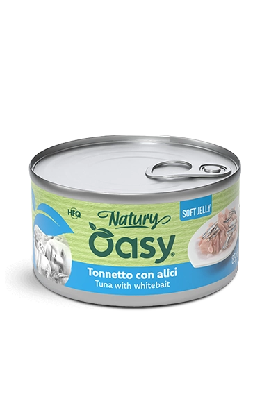 Oasy Natury Soft Jelly - Tonnetto con alici - Cibo umido naturale per gatti