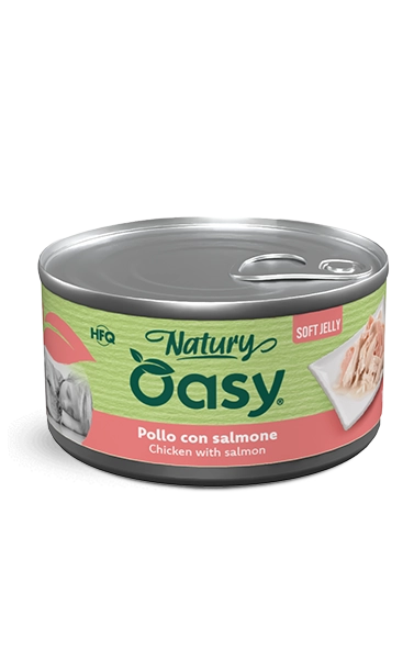 Oasy Natury Soft Jelly - Pollo con salmone - Cibo umido naturale per cani