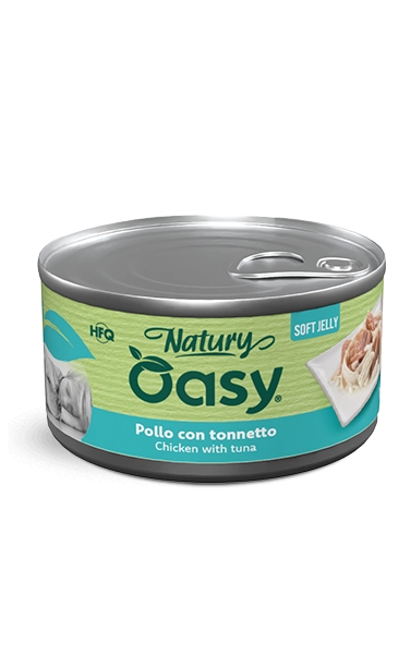 Oasy Natury Soft Jelly - Pollo con tonnetto - Cibo umido naturale per cani