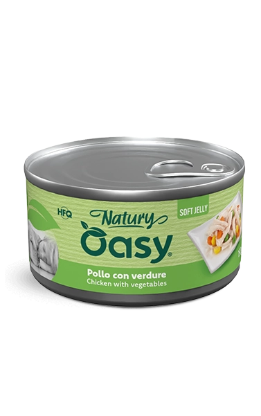 Oasy Natury Soft Jelly - Pollo con verdure - Cibo umido naturale per cani