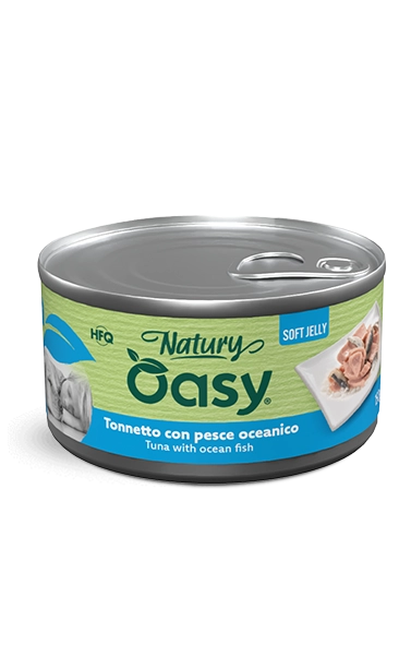 Oasy Natury Soft Jelly - Tonnetto con pesce oceanico - Cibo umido naturale per cani