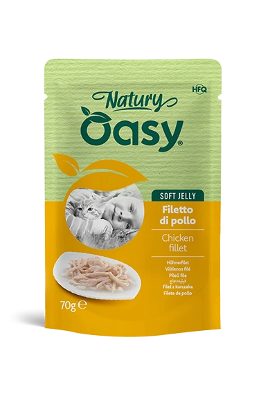Oasy Natury Soft Jelly - Filetto di pollo - Cibo umido naturale per gatti