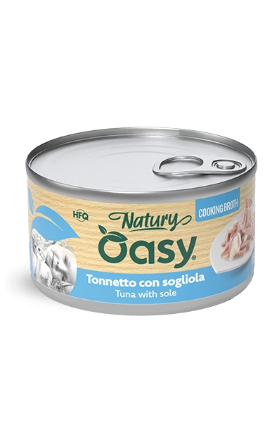 Oasy Natury Cooking Broth - Tonnetto con sogliola - Cibo umido naturale per gatti