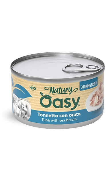 Oasy Natury Cooking Broth - Tonnetto con orata - Cibo umido naturale per gatti
