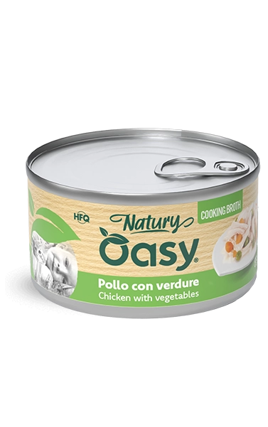Oasy Natury Cooking Broth - Pollo con verdure - Cibo umido naturale per gatti