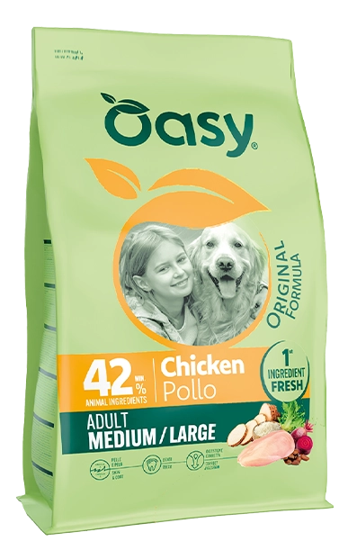 alimento secco per cani oasy | adult medium pollo