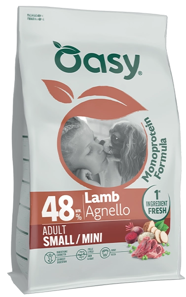 Cibo secco monoproteico Oasy per cani adulti taglia piccola gusto agnello