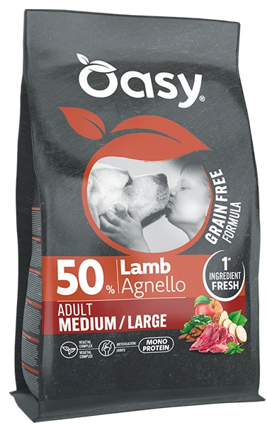 Oasy Grain Free Formula Adult Medium/Large Agnello
