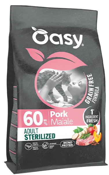 Grain Free Formula secco gatto - Adult sterilized Maiale