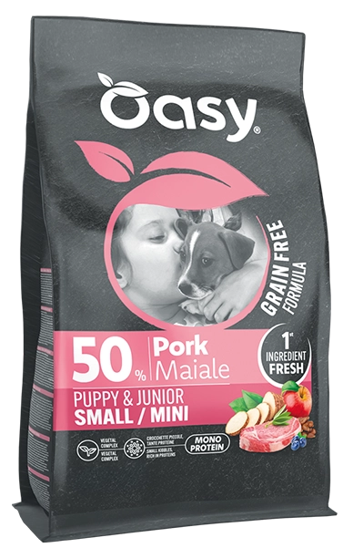 Oasy Grain Free Formula cane Puppy Small/Mini Maiale