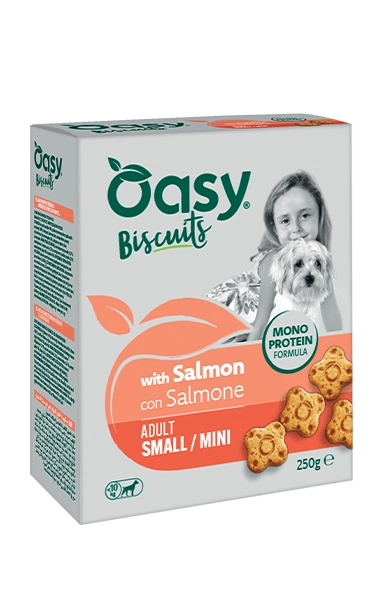 Monoprotein Biscuits - Biscotti monoproteici per cani adulti di taglia piccola con salmone - Oasy